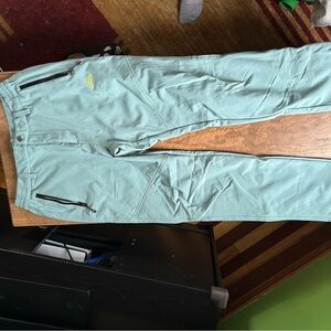 Light Green Water Resistant Pants with Zipper Pockets